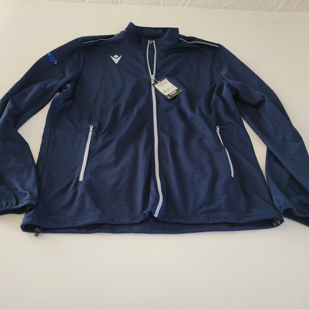 Macron Nemesis Full Zip Track Jacket Size 3XL NWT Navy Blue Football Soccer